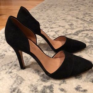 Madewell Black Suede D’Orsay Heel